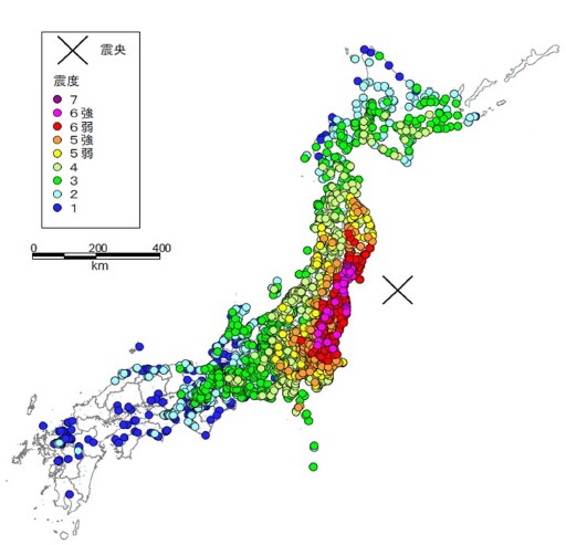 東日本 大震災 震度